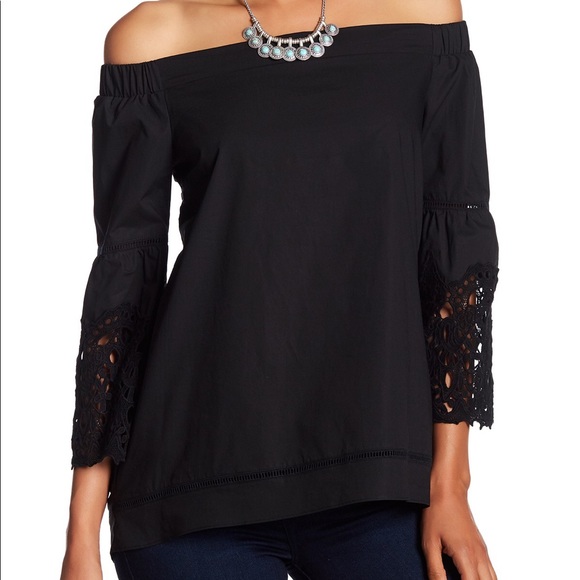 Kobi Halperin Tops - Kobi Halperin Janice Off Shoulder Lace Sleeve Top